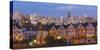 San Francisco, California, Victorian homes and city at dusk-Bill Bachmann-Stretched Canvas