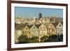 San Francisco, California, Victorian homes and city.-Bill Bachmann-Framed Premium Photographic Print