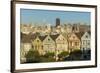 San Francisco, California, Victorian homes and city.-Bill Bachmann-Framed Premium Photographic Print