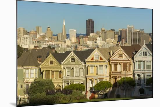 San Francisco, California, Victorian homes and city.-Bill Bachmann-Mounted Premium Photographic Print