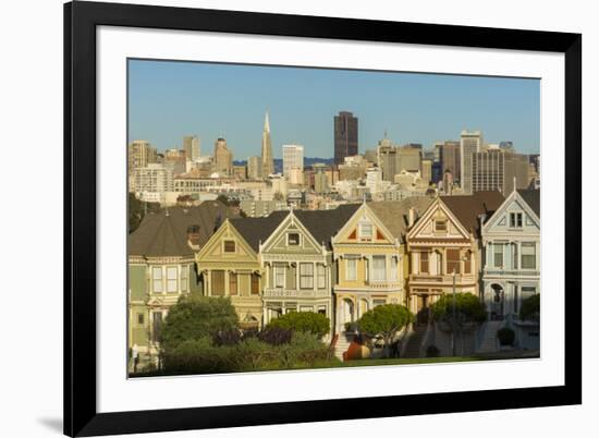 San Francisco, California, Victorian homes and city.-Bill Bachmann-Framed Photographic Print