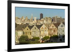 San Francisco, California, Victorian homes and city.-Bill Bachmann-Framed Photographic Print