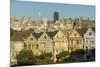 San Francisco, California, Victorian homes and city.-Bill Bachmann-Mounted Photographic Print