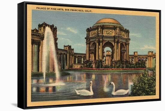 San Francisco, California - View of the Palace of Fine Arts-Lantern Press-Framed Stretched Canvas