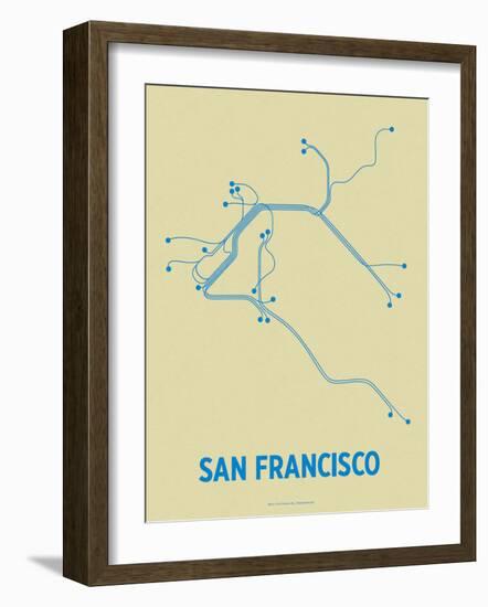 San Francisco (Cement & Blue)-LinePosters-Framed Serigraph