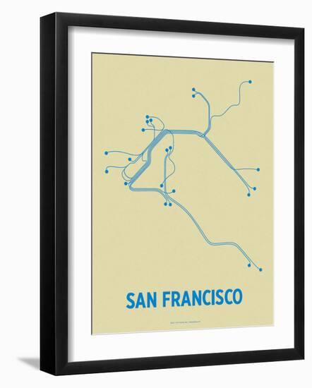 San Francisco (Cement & Blue)-LinePosters-Framed Serigraph