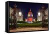 San Francisco City Hall in Rainbow Colors-nstanev-Framed Stretched Canvas