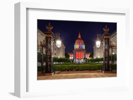 San Francisco City Hall in Rainbow Colors-nstanev-Framed Photographic Print