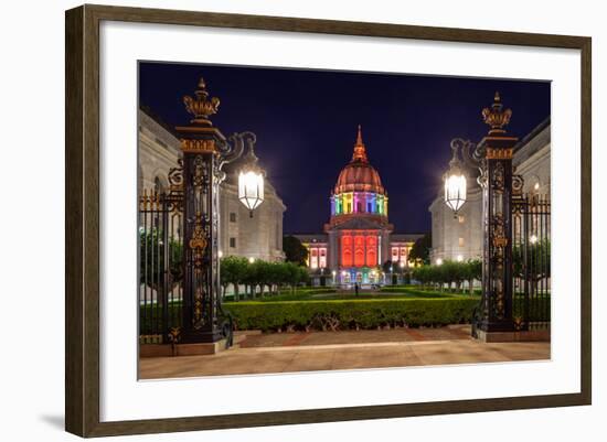 San Francisco City Hall in Rainbow Colors-nstanev-Framed Photographic Print