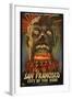 San Francisco City of the Dead Zombie Attack-Lantern Press-Framed Art Print