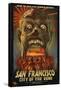 San Francisco City of the Dead Zombie Attack-Lantern Press-Framed Stretched Canvas