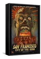 San Francisco City of the Dead Zombie Attack-Lantern Press-Framed Stretched Canvas