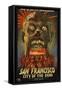 San Francisco City of the Dead Zombie Attack-Lantern Press-Framed Stretched Canvas