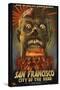 San Francisco City of the Dead Zombie Attack-Lantern Press-Stretched Canvas