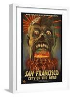 San Francisco City of the Dead Zombie Attack-Lantern Press-Framed Art Print