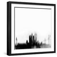 San Francisco City Skyline - Black-NaxArt-Framed Art Print