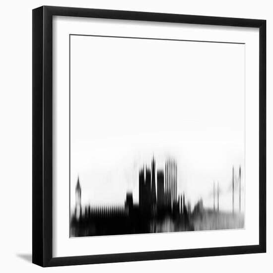 San Francisco City Skyline - Black-NaxArt-Framed Art Print