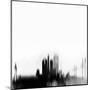 San Francisco City Skyline - Black-NaxArt-Mounted Art Print