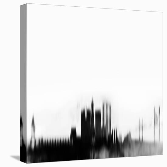 San Francisco City Skyline - Black-NaxArt-Stretched Canvas