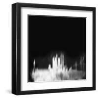 San Francisco City Skyline - White-NaxArt-Framed Art Print