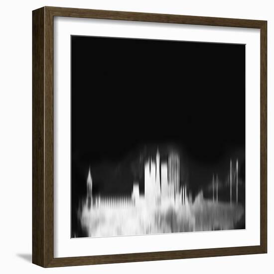 San Francisco City Skyline - White-NaxArt-Framed Art Print