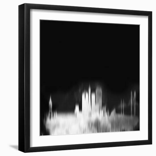 San Francisco City Skyline - White-NaxArt-Framed Art Print