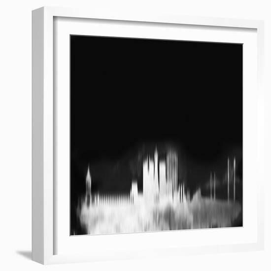 San Francisco City Skyline - White-NaxArt-Framed Art Print