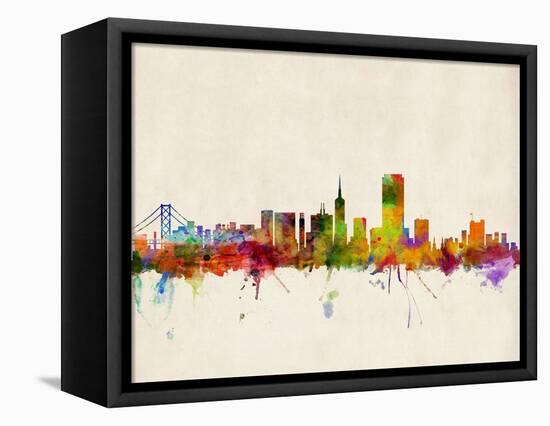 San Francisco City Skyline-Michael Tompsett-Framed Stretched Canvas