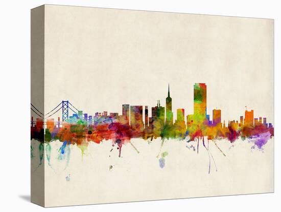 San Francisco City Skyline-Michael Tompsett-Stretched Canvas