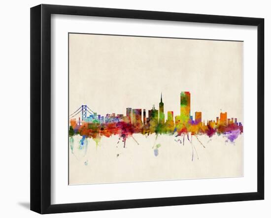 San Francisco City Skyline-Michael Tompsett-Framed Art Print