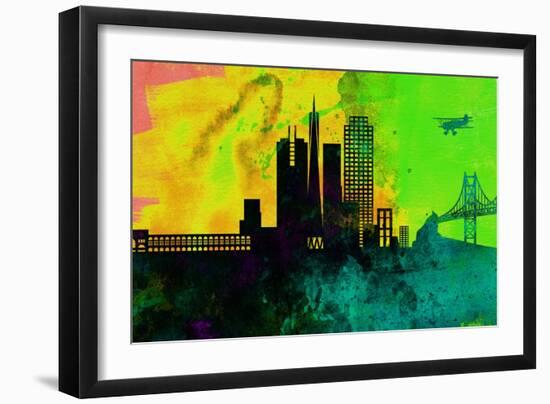 San Francisco City Skyline-NaxArt-Framed Art Print