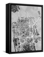 San Francisco City Street Map-Michael Tompsett-Framed Stretched Canvas