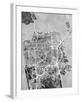 San Francisco City Street Map-Michael Tompsett-Framed Art Print