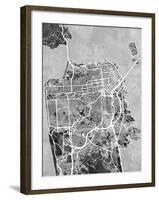 San Francisco City Street Map-Michael Tompsett-Framed Art Print