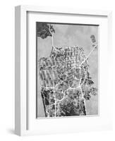 San Francisco City Street Map-Michael Tompsett-Framed Art Print