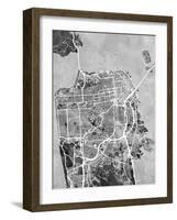 San Francisco City Street Map-Michael Tompsett-Framed Art Print