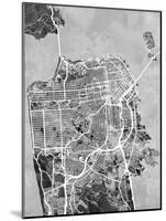San Francisco City Street Map-Michael Tompsett-Mounted Art Print