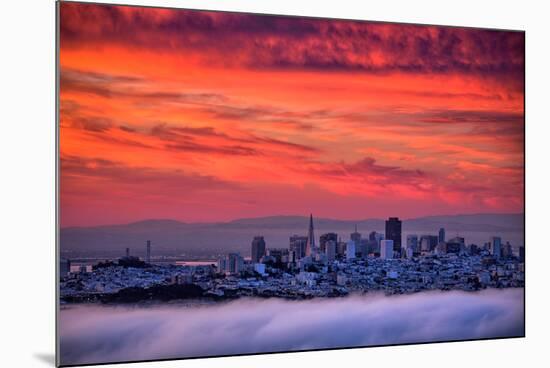 San Francisco Cityscape at Sunrise and Sweet Candy Skies-Vincent James-Mounted Photographic Print