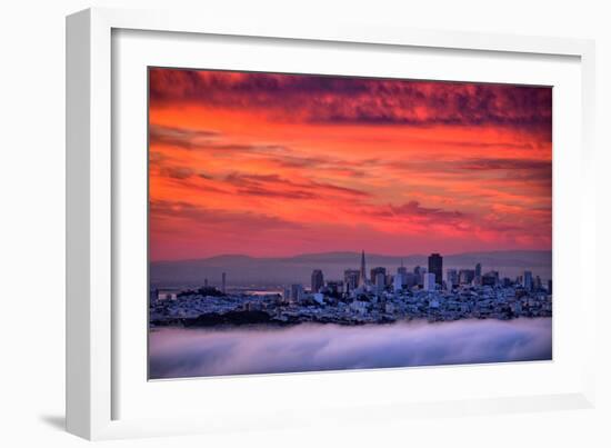 San Francisco Cityscape at Sunrise and Sweet Candy Skies-Vincent James-Framed Photographic Print