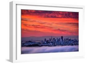 San Francisco Cityscape at Sunrise and Sweet Candy Skies-Vincent James-Framed Photographic Print