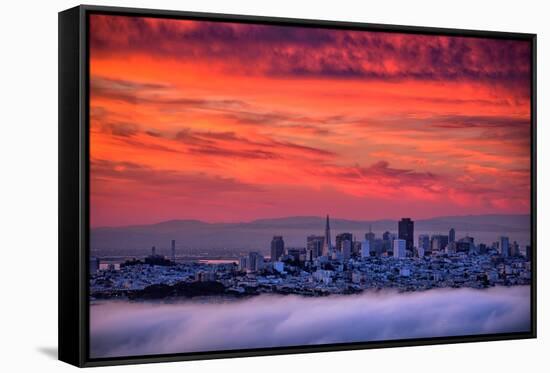 San Francisco Cityscape at Sunrise and Sweet Candy Skies-Vincent James-Framed Stretched Canvas