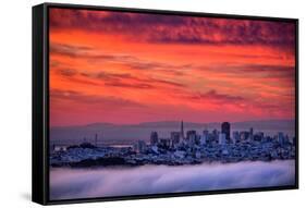 San Francisco Cityscape at Sunrise and Sweet Candy Skies-Vincent James-Framed Stretched Canvas