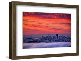 San Francisco Cityscape at Sunrise and Sweet Candy Skies-Vincent James-Framed Photographic Print