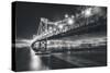 San Francisco Cityscape in Black and White, Bay Bridge-Vincent James-Stretched Canvas