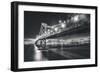 San Francisco Cityscape in Black and White, Bay Bridge-Vincent James-Framed Premium Photographic Print