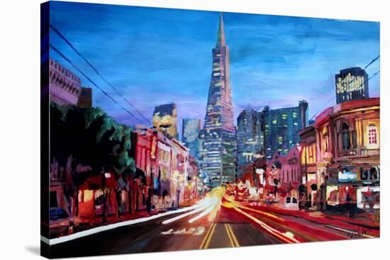 San Francisco - Columbus St with Cafe Vesuvio-Markus Bleichner-Stretched Canvas