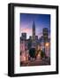 San Francisco Downtown at Sunrise - Night. Famous Typical Buildings in Front. California Theme.-IM_photo-Framed Photographic Print