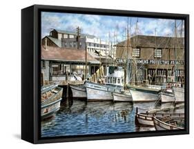 San Francisco Fishrman's Wharf 1941-Stanton Manolakas-Framed Stretched Canvas