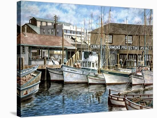 San Francisco Fishrman's Wharf 1941-Stanton Manolakas-Stretched Canvas