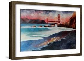 San Francisco Golden Gate at Dawn-Markus Bleichner-Framed Art Print